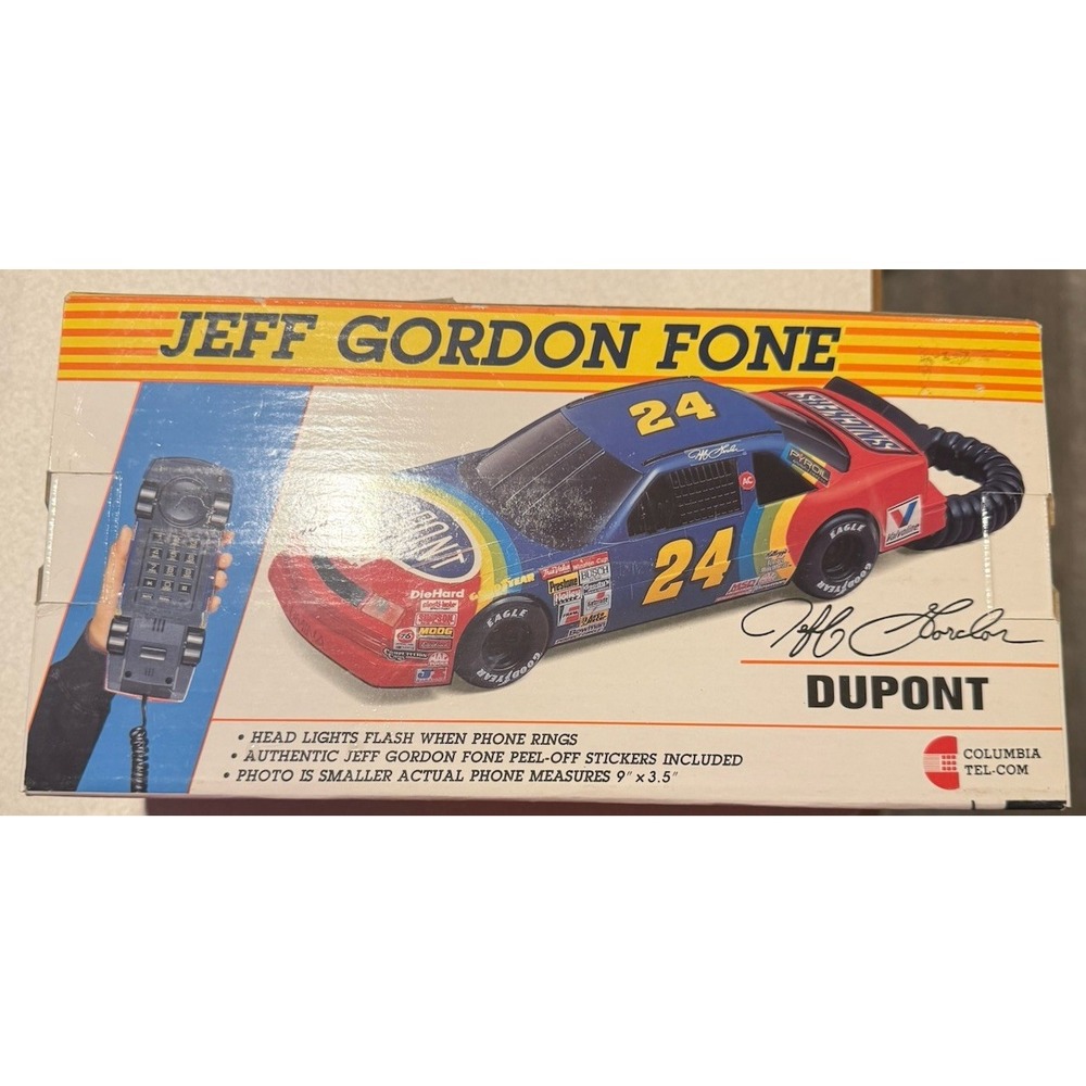 Jeff Gordon Nascar Phone Vintage 90s Columbia Tel-Com Dupont #24 Racing NIB Rare